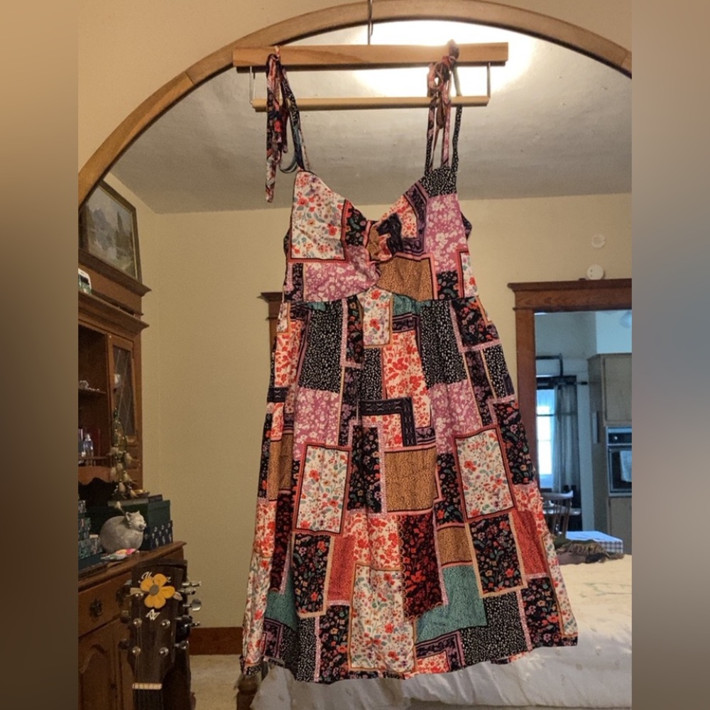 patchwork floral sundress